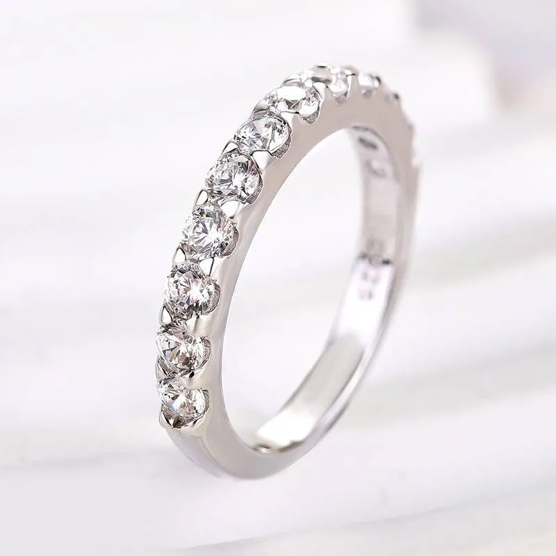 Elegant Gifts Louily Exquisite Half Round Cut Women's Wedding Band