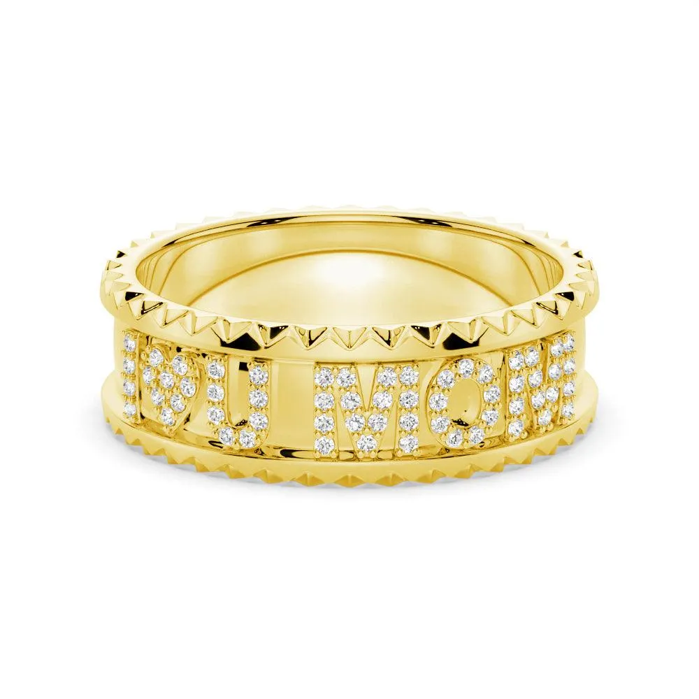 Custom Signature "I ? U MOM" Wedding Band Youth Present