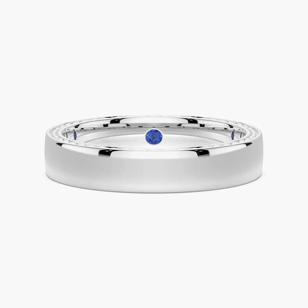 4.4mm High Polished Finish Men's Wedding Band bright light