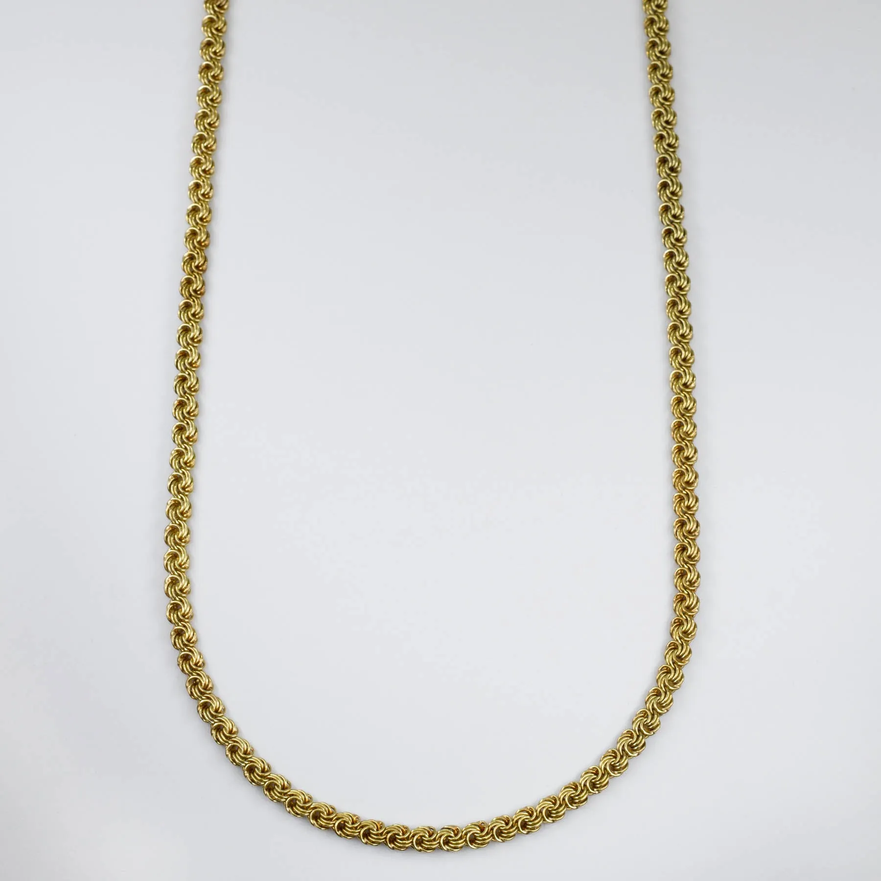Minimal Design 14k Yellow Gold Woven Link Necklace | 23" |