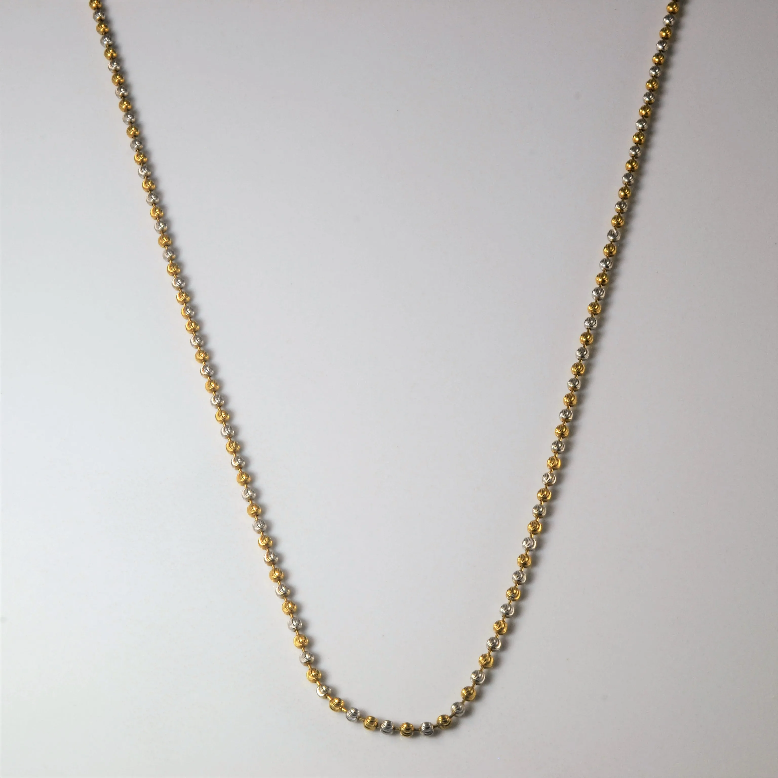 Classic Jewelry Design 18k Two Tone Gold Ball Link Chain | 18" |