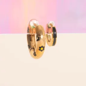 Shiny Jewelry Evening Accessory Black & Yellow Daisy Stack Pack (2 item pairs)