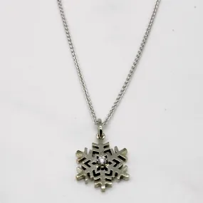 Diamond Snowflake Necklace | 0.06ct | 16" | Allure Edge Polished Highlights