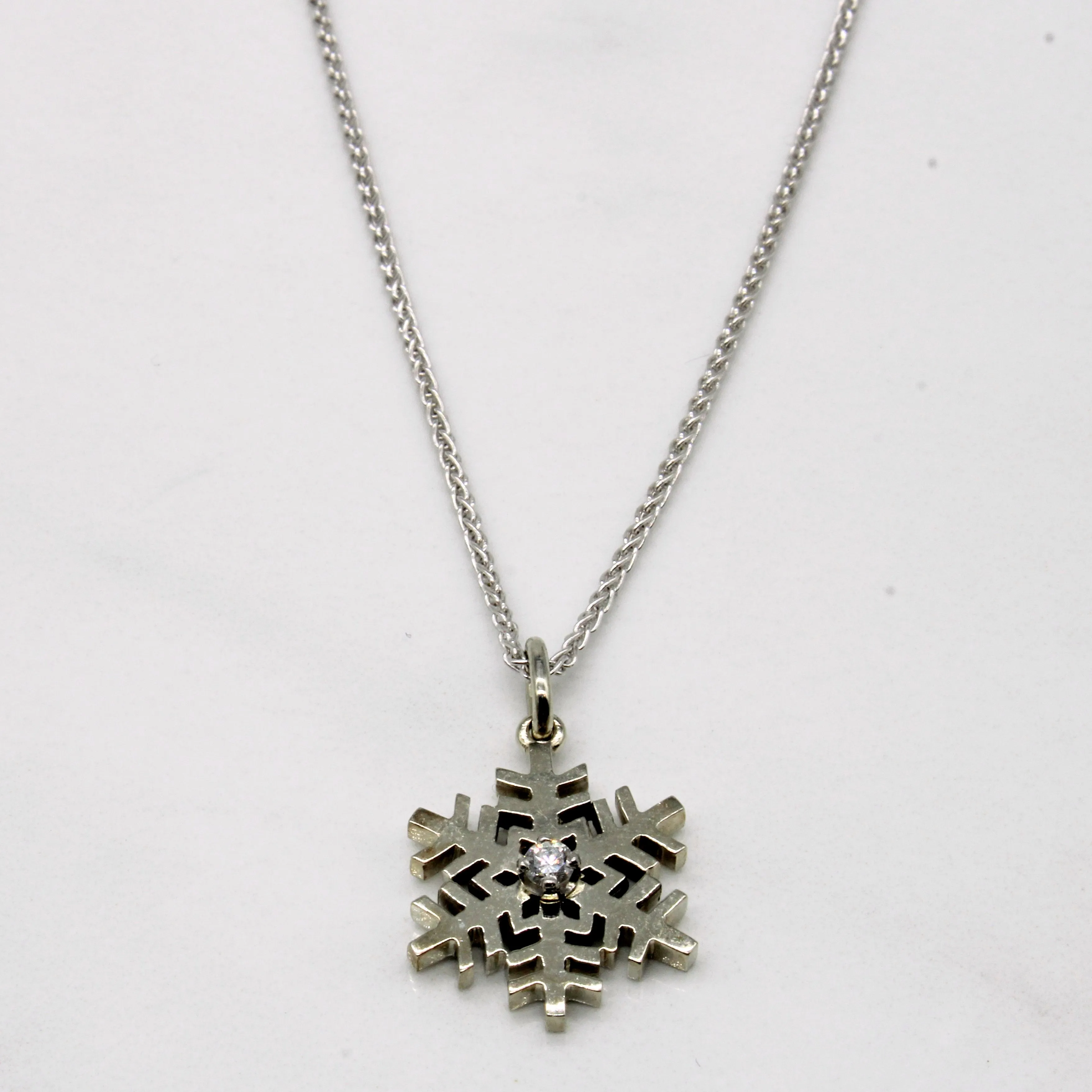 Diamond Snowflake Necklace | 0.06ct | 16" | Allure Edge Polished Highlights