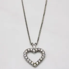 Shining Craft Diamond Heart Pendant & Necklace | 0.60ctw | 16" |