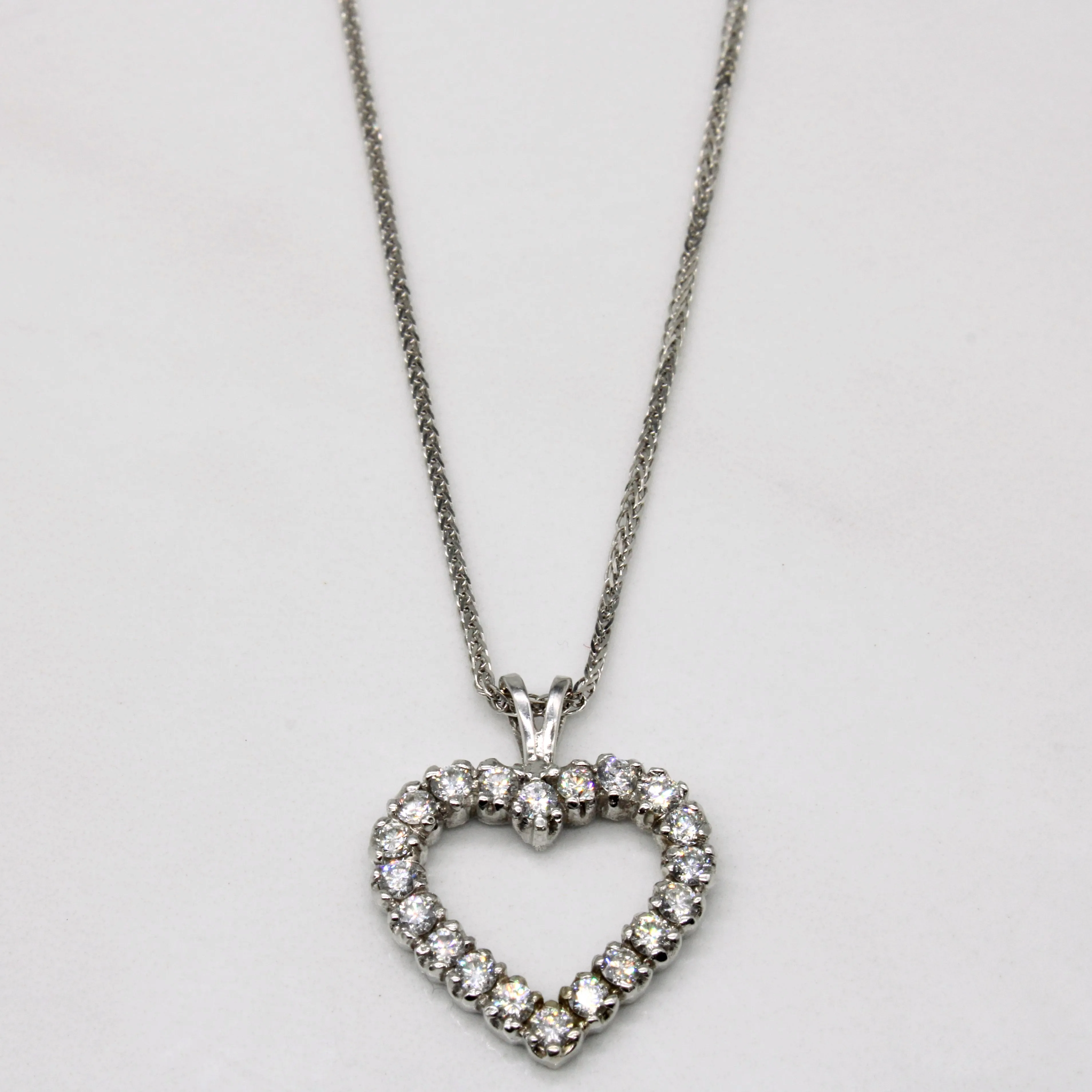Shining Craft Diamond Heart Pendant & Necklace | 0.60ctw | 16" |