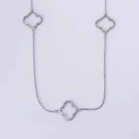14k White Gold Necklace | 20" Fine Detailing