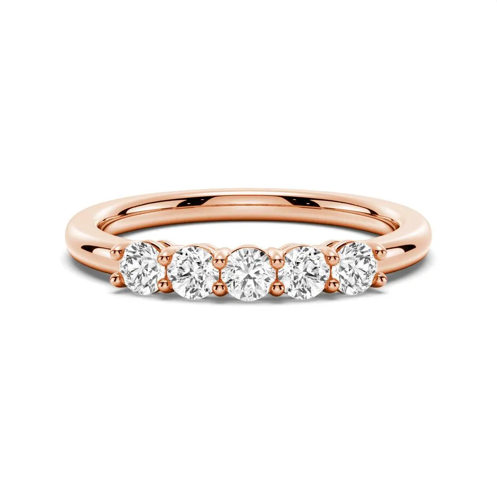 3mm 5 Stone Shared Prong Moissanite Anniversary Band store brand Trendy Craft