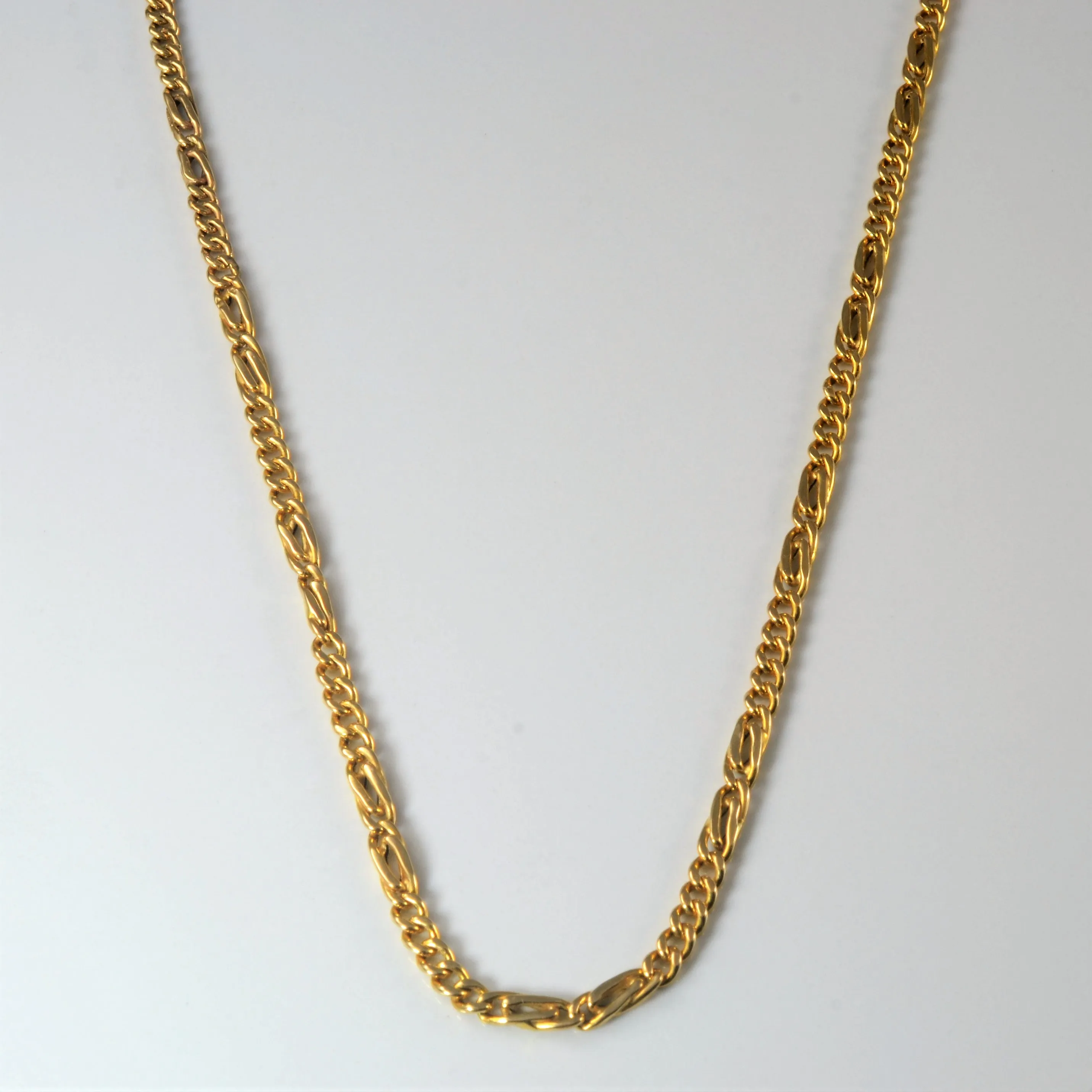 14k Gold Figaro Link Chain | 19"| Comfort Edge