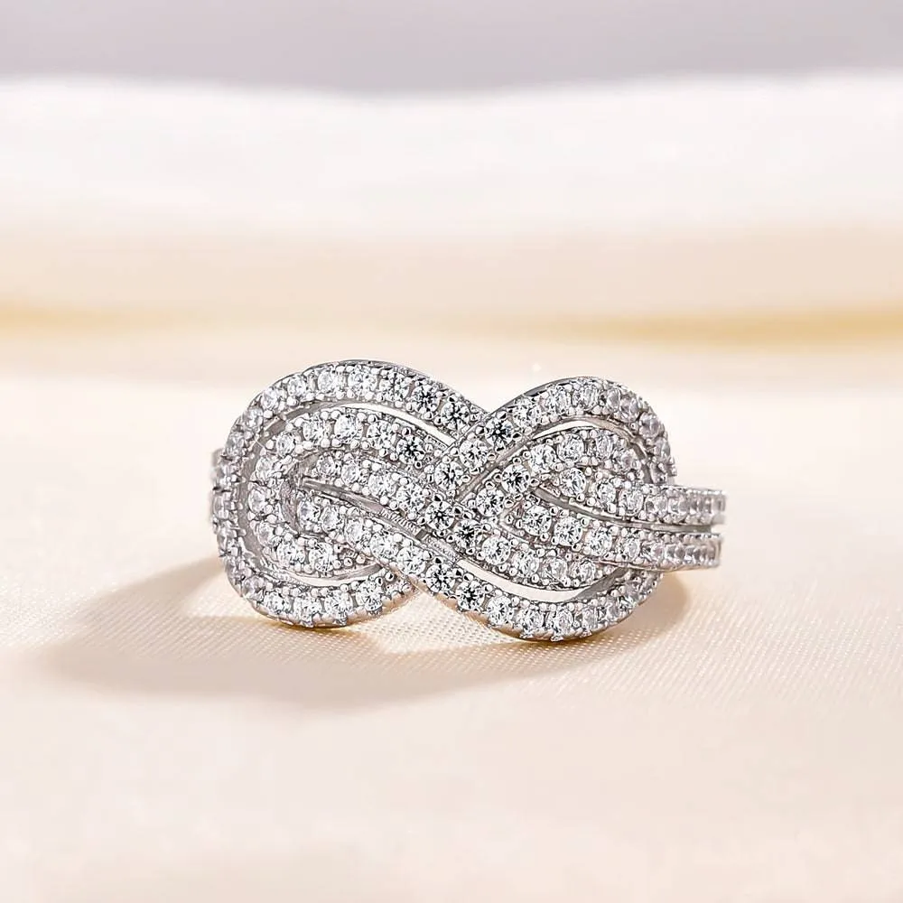 Vibrant Finish Gleaming Shine Louily Elegant Anniversary Simulated Diamond Wedding Band In Sterling Silver