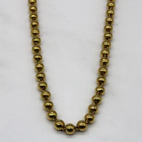 Polished Radiance 24k Yellow Gold Bead Chain | 24" |