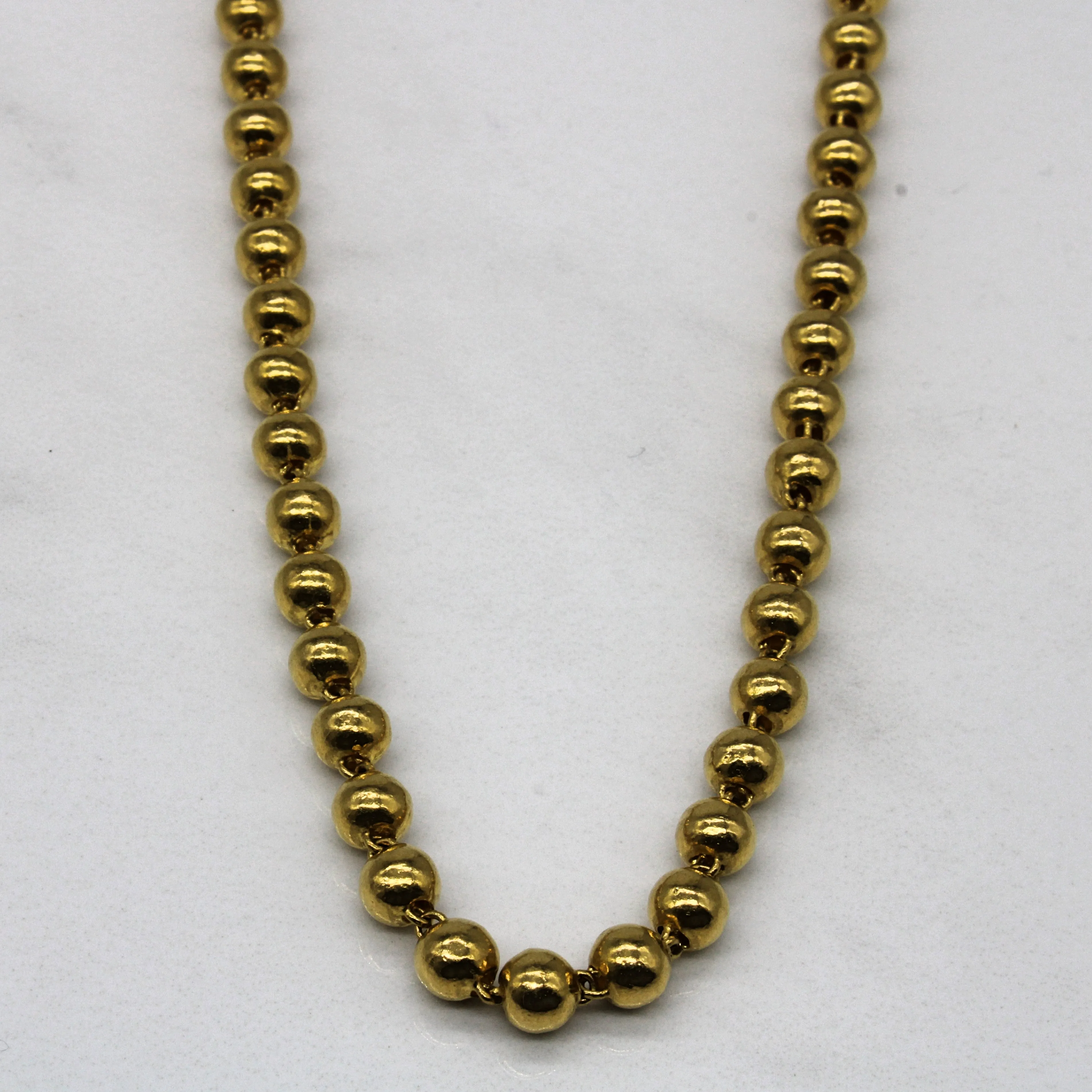 Polished Radiance 24k Yellow Gold Bead Chain | 24" |