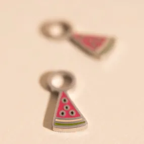 Stylish Look Mini Watermelon Huggie Hoop Charms