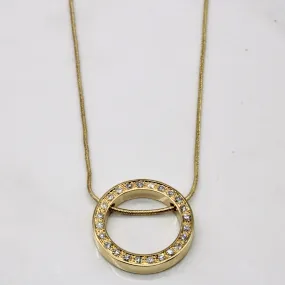 Diamond Circle Pendant Necklace | 0.24ctw | 18" | Polished Feature