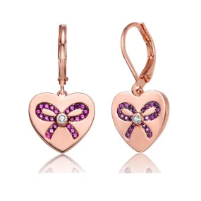 Sterling Silver Rose Gold Plated with Pink CZ Leverback Earrings Attractive Option Elegant adornment