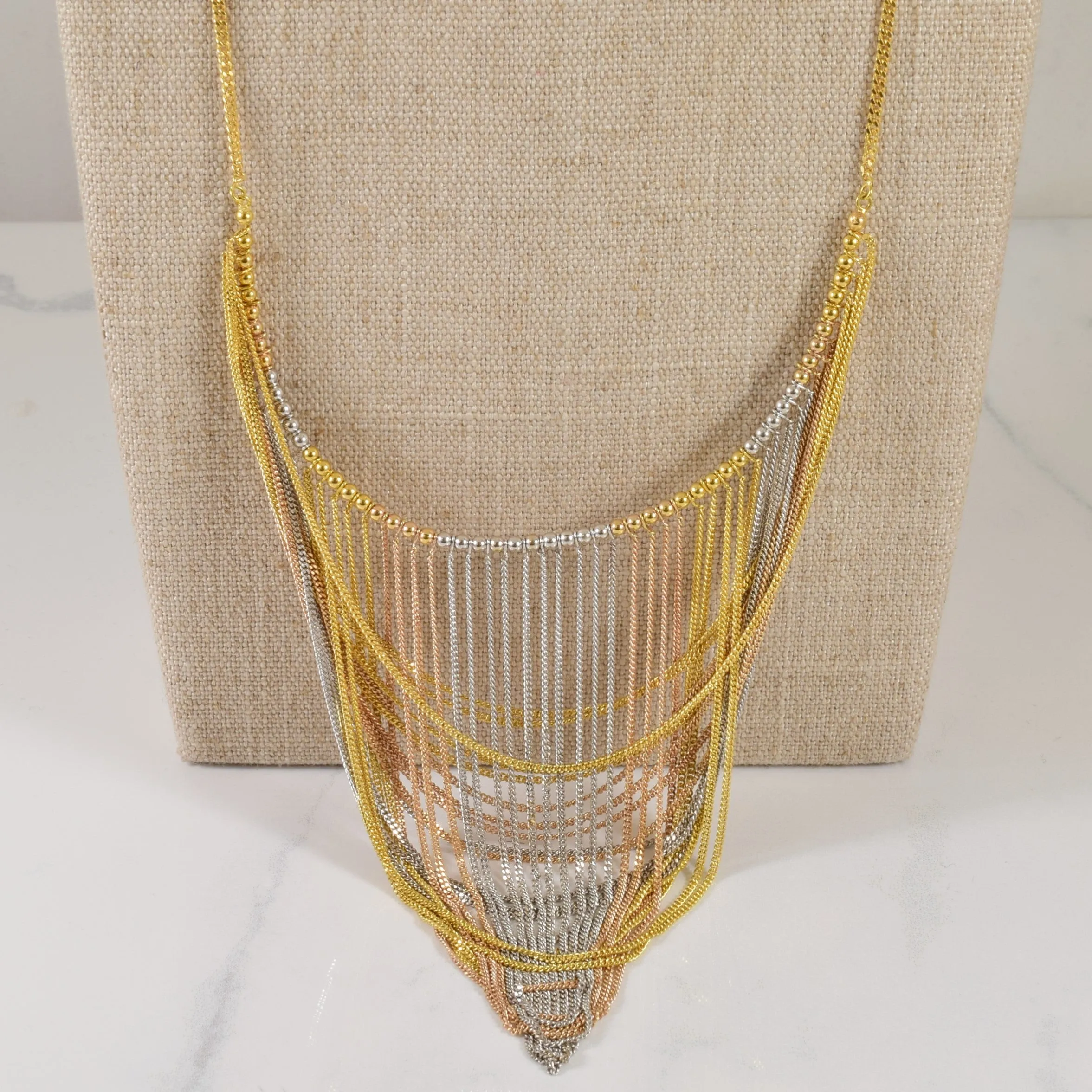 18k Tri Tone Fancy Chain | 13.5" | Dainty Spark