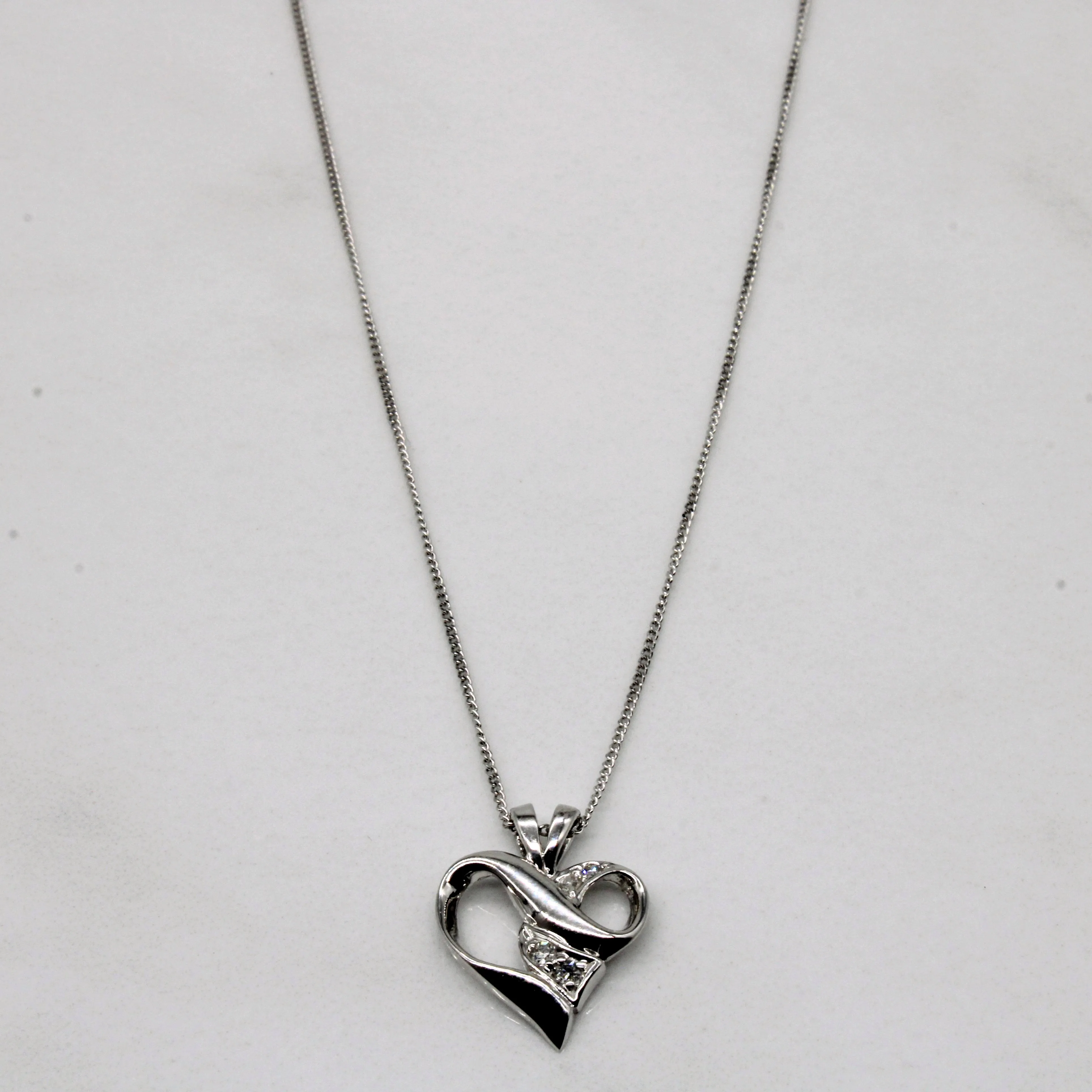 Bright Reflection holiday season Diamond Heart Necklace | 0.04ctw | 18" |
