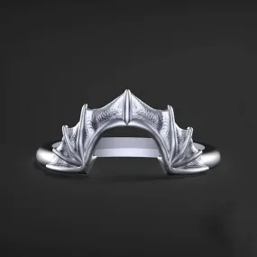 Soft Accent Louily Unique Bat Design Wedding Band Ring For Women In Sterling Silver