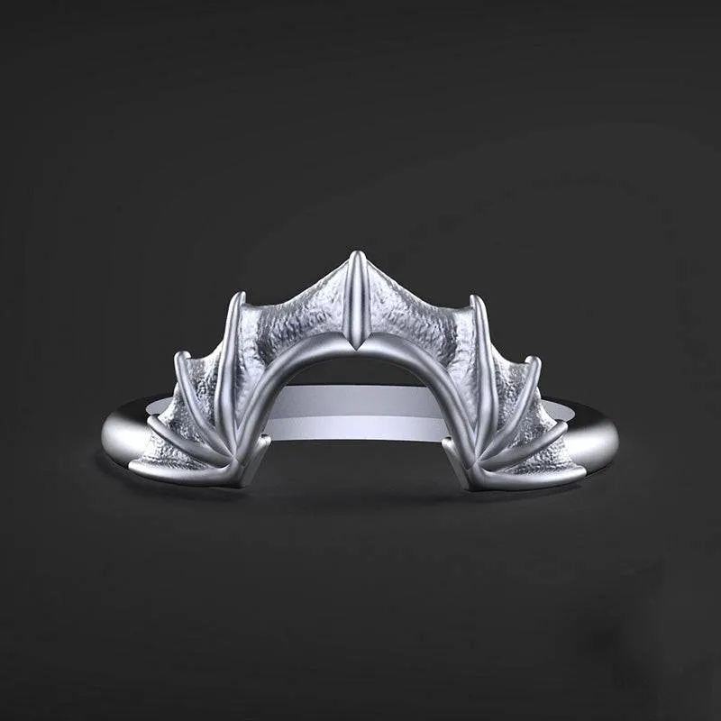 classic accessory Louily Unique Bat Design Wedding Band Ring For Women In Sterling Silver