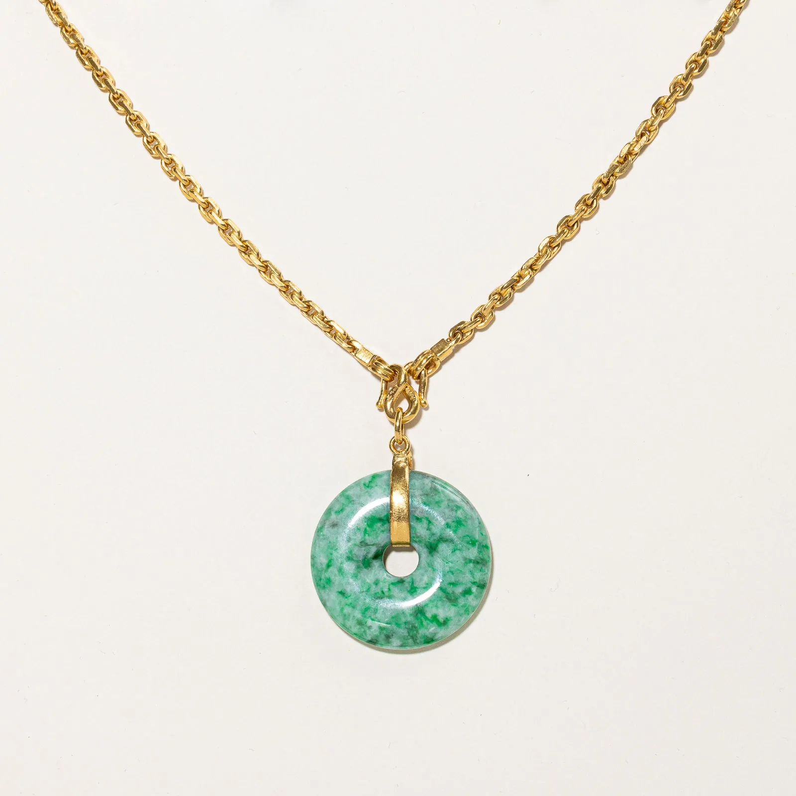 24k Jadeite Pendant Necklace | 50ct | 20" | unique touch Edgy Light