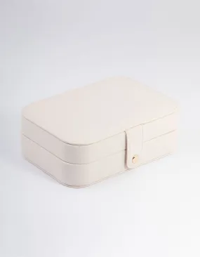Natural Details Cream Faux Leather Vanity Jewellery Box