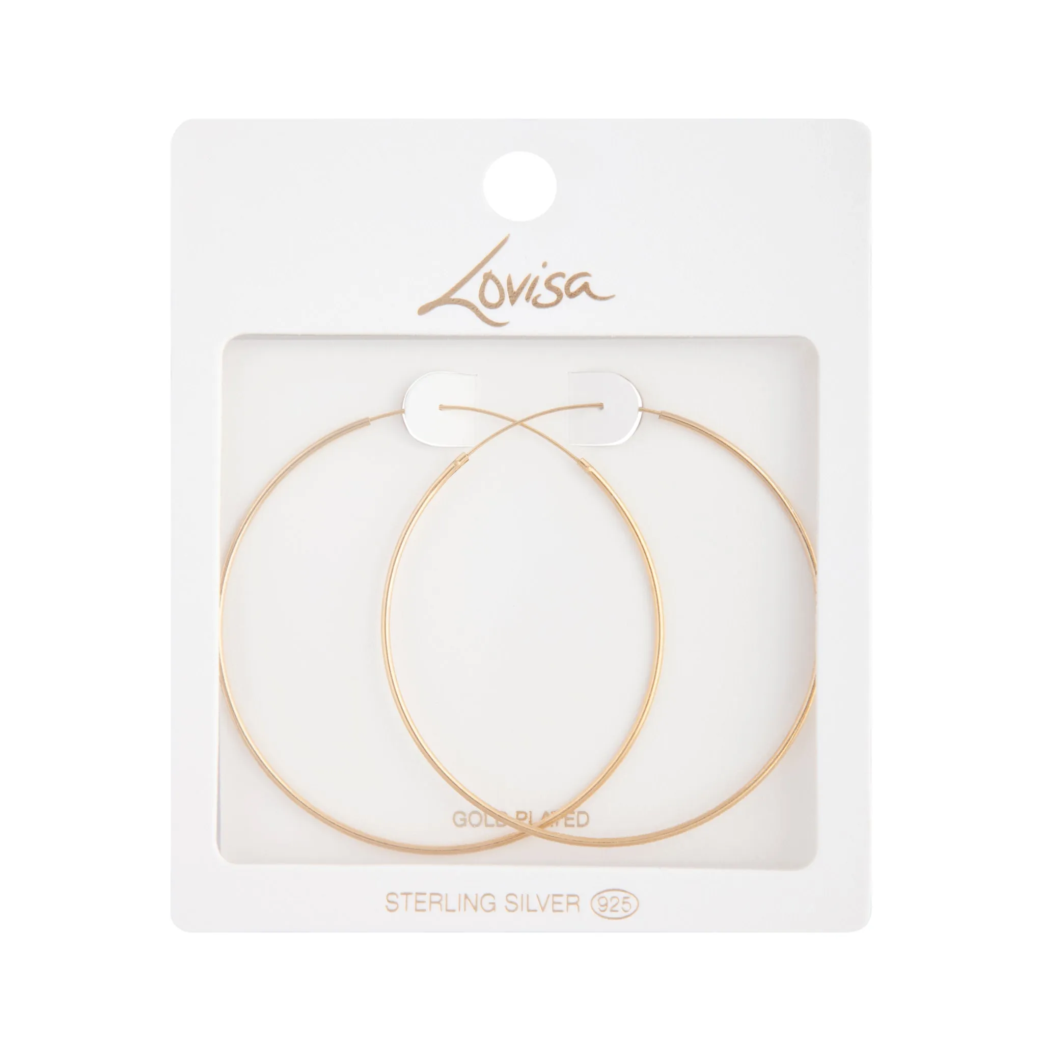 True Accent Gold Plated Sterling Silver Fine 60mm Hoop