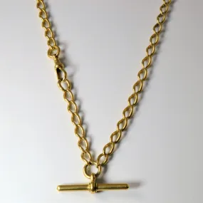 Comfort Edge Brilliant Piece 18k Yellow Gold Albert Chain Chain | 16"|