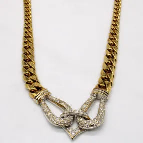 Pretty Pair Handcrafted Quality Diamond Buckle Necklace | 0.90ctw | 15" |