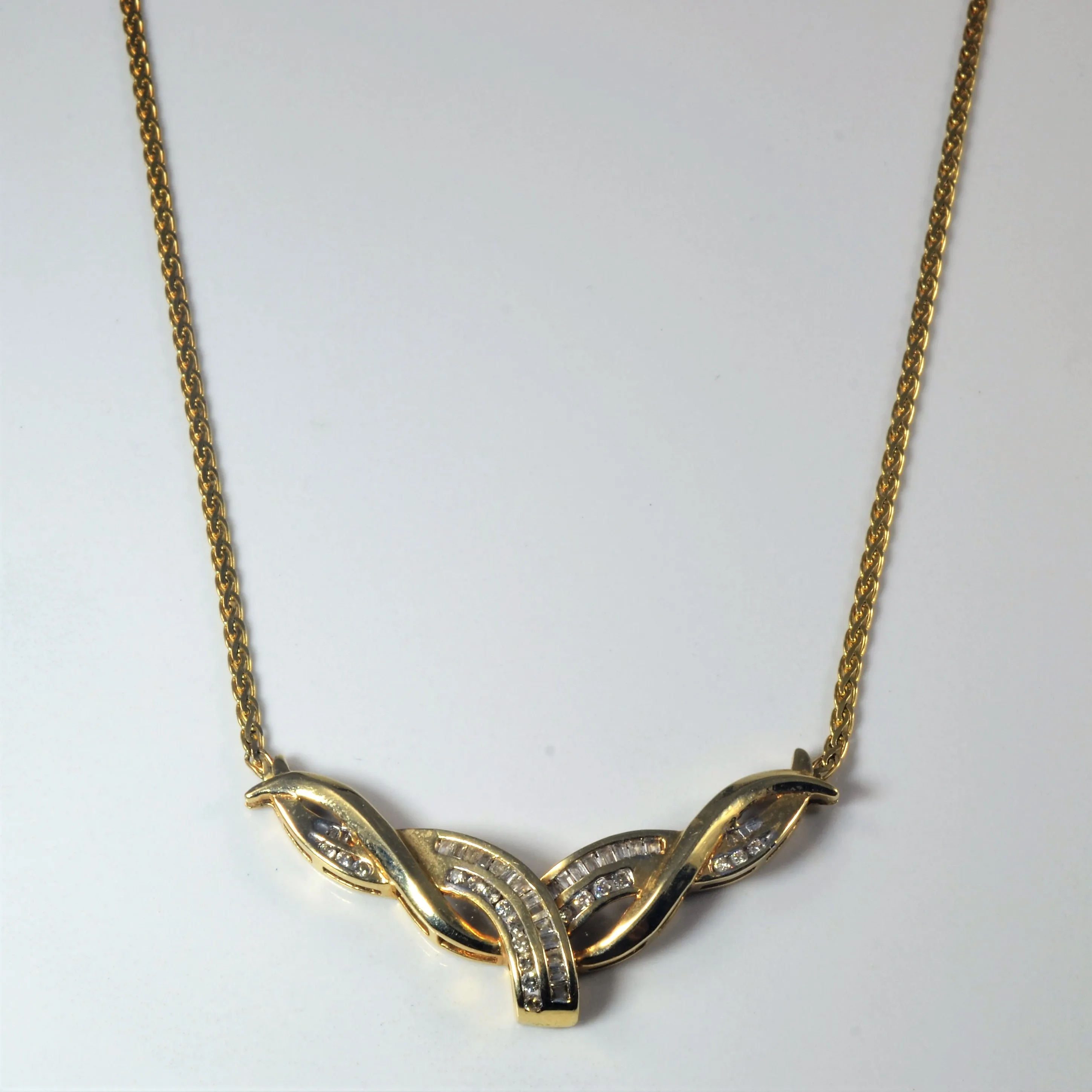 Diamond Channel Twist Necklace | 0.55ctw | 17.5" | Sophisticated Embellishments