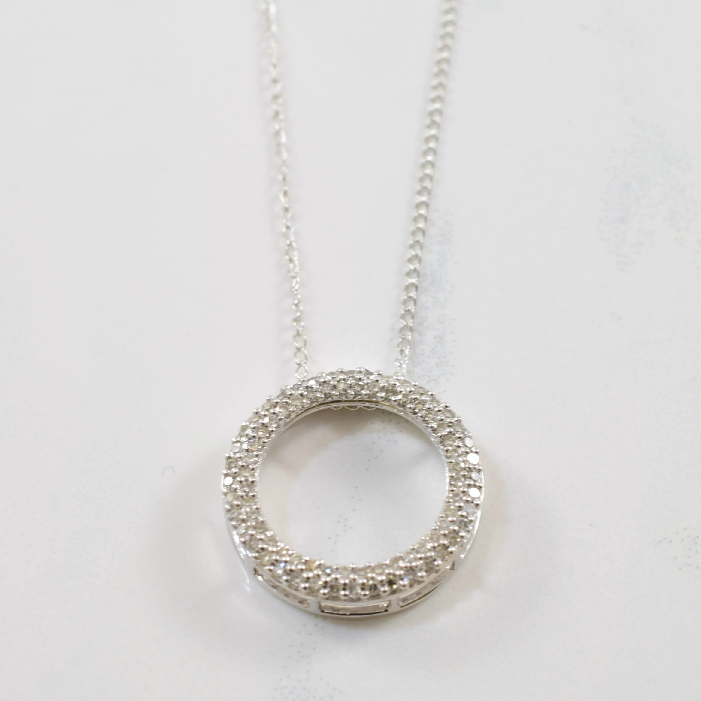 Diamond Circle Pendant | 0.20 ctw | SZ 20" | understated look Distinctive Touch Pieces