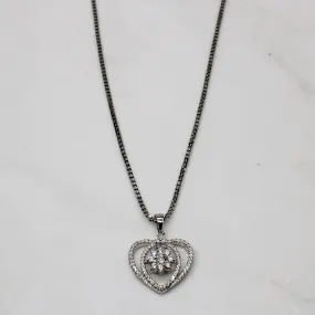 Statement Touch Diamond Cluster Heart Necklace | 0.50ctw | 18" |