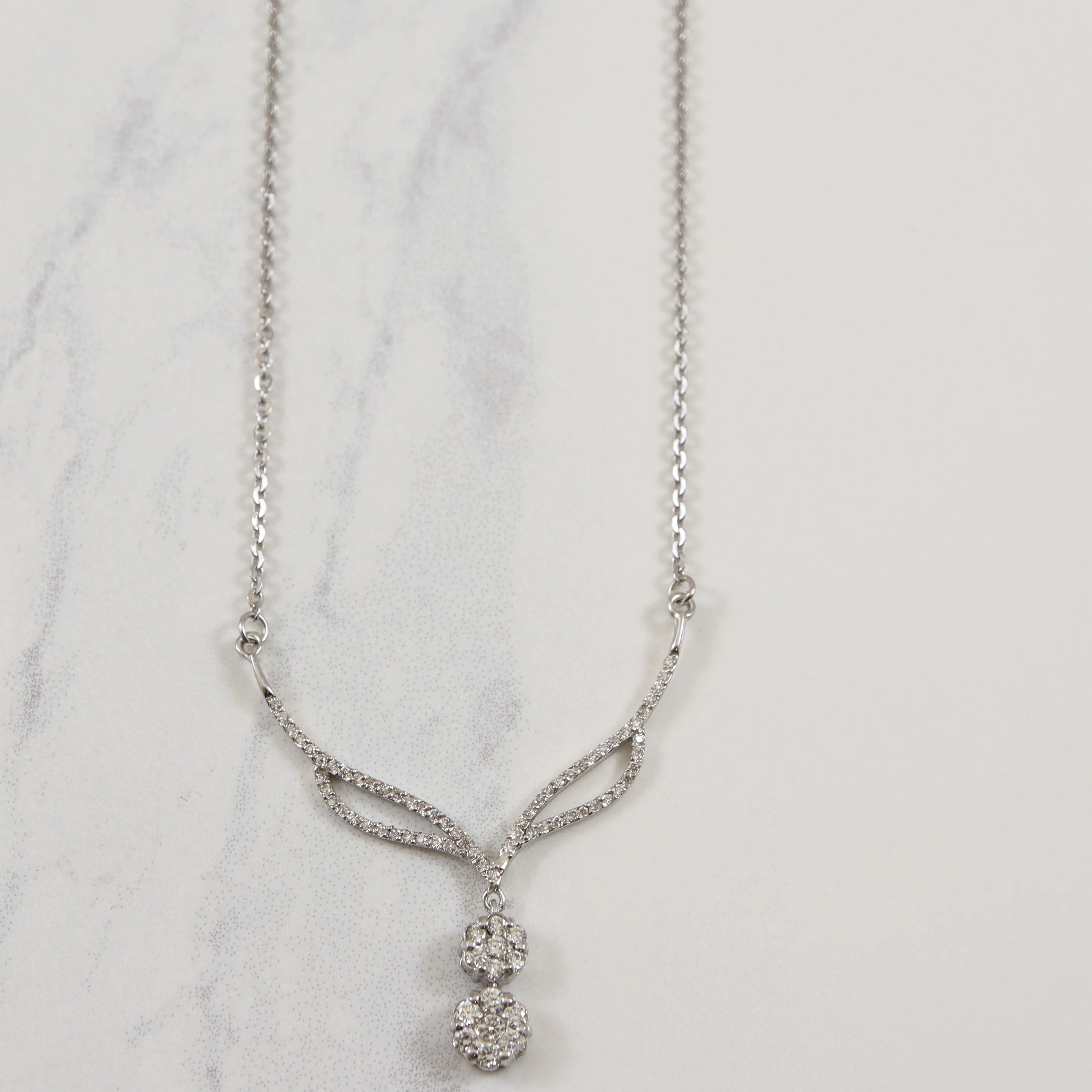 Diamond Drop Necklace | 0.46ctw | 16.5" | Light Detail