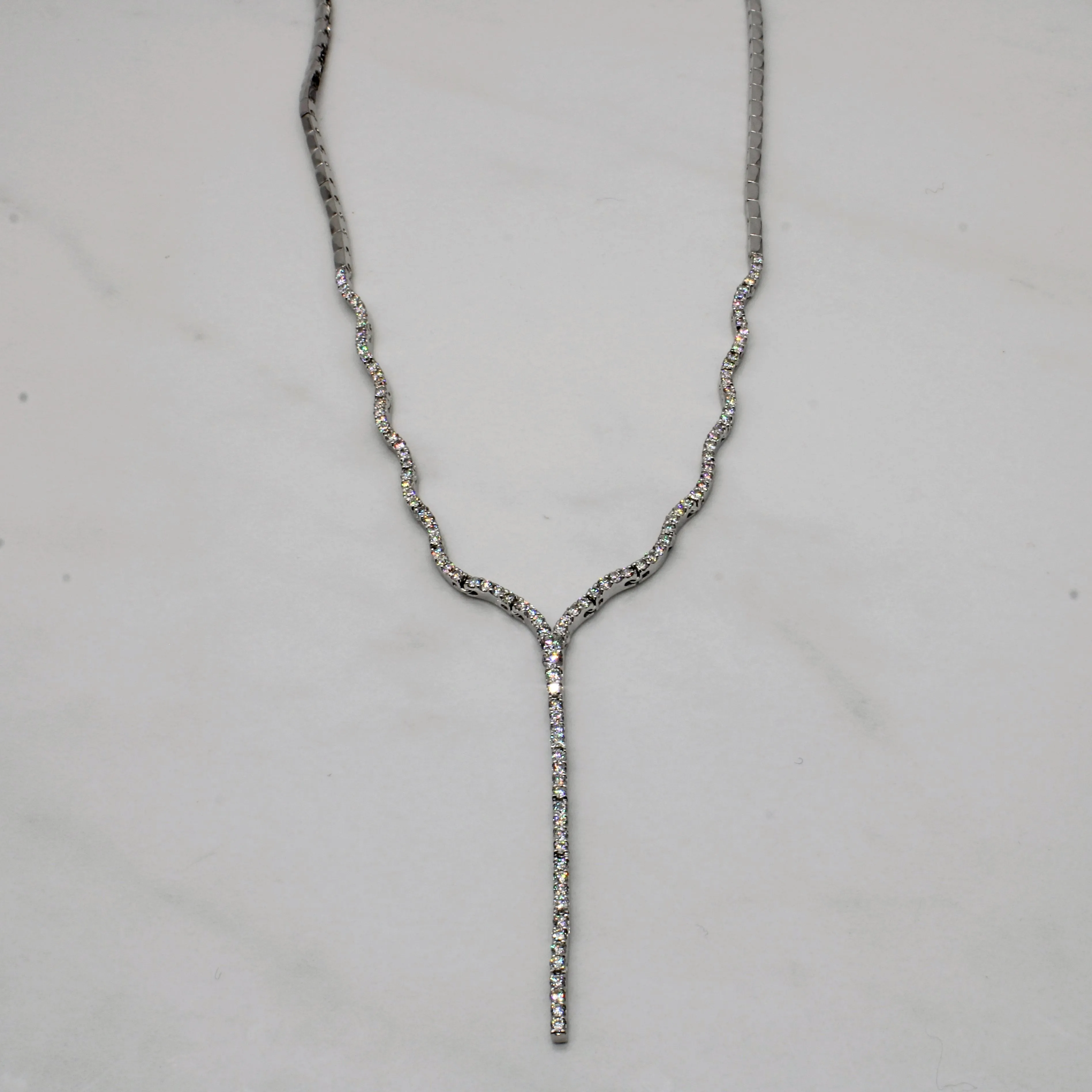 Artisan Accent Shine In Light Diamond Drop Necklace | 2.15ctw | 16" |