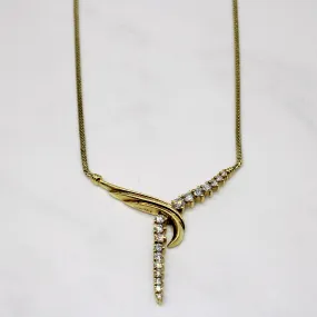 Sleek Design Trend Accent Diamond Drop Pendant Necklace | 0.93ctw | 16" |