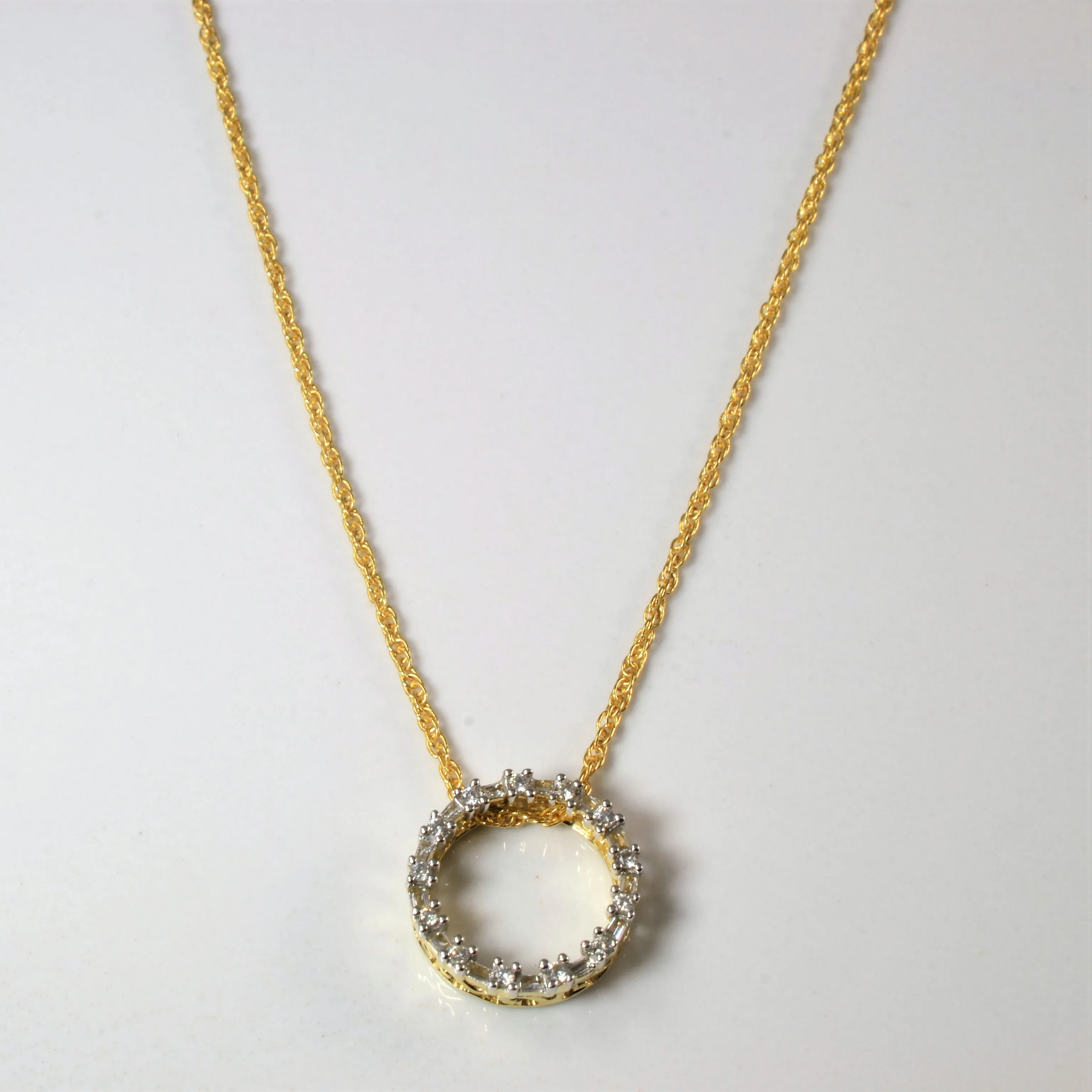 Lustrous Glow Timeless Detailing Diamond Eternity Circle Necklace | 0.33ctw | 16" |