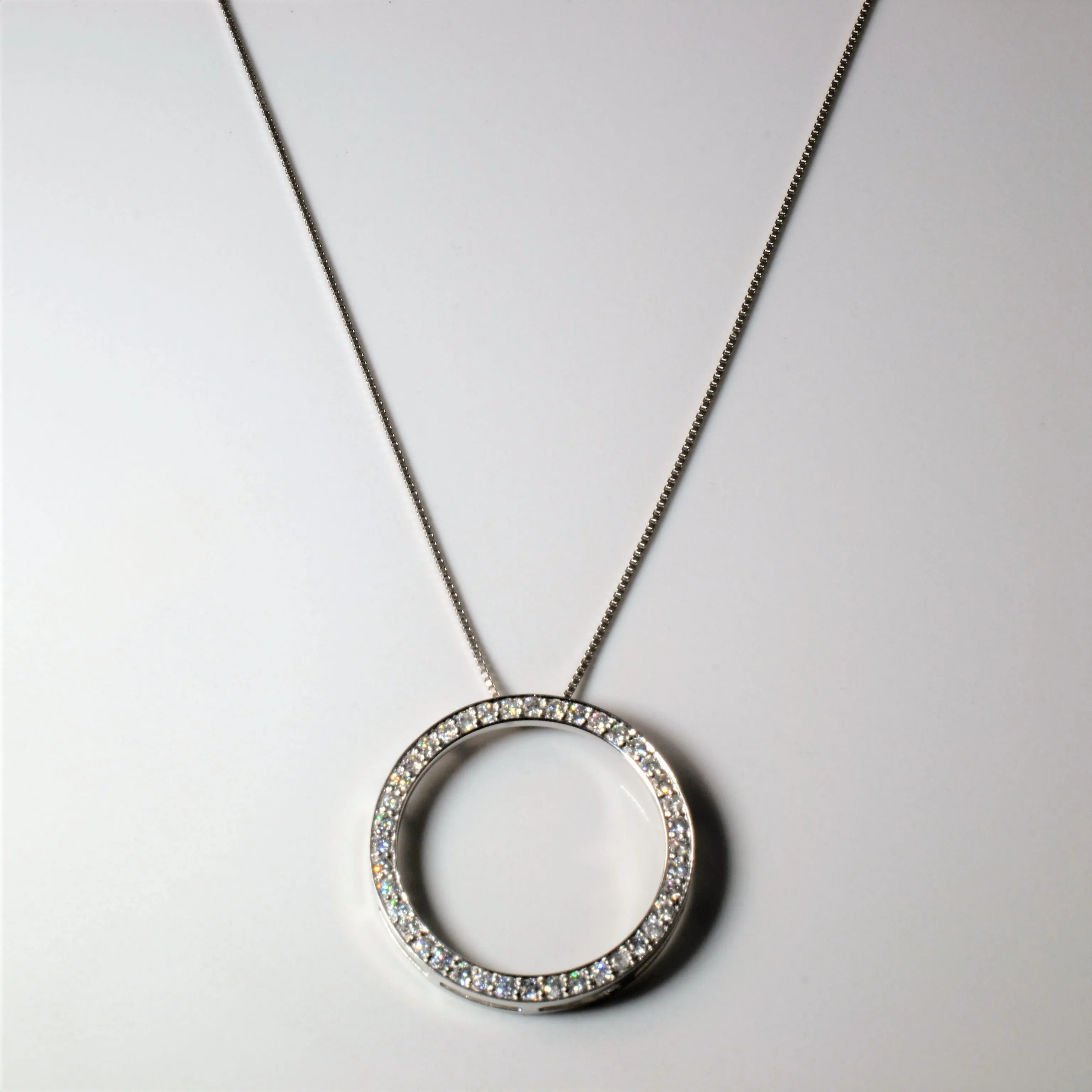 Diamond Eternity Pendant Necklace | 0.70ctw | 20"| Distinctive Layer