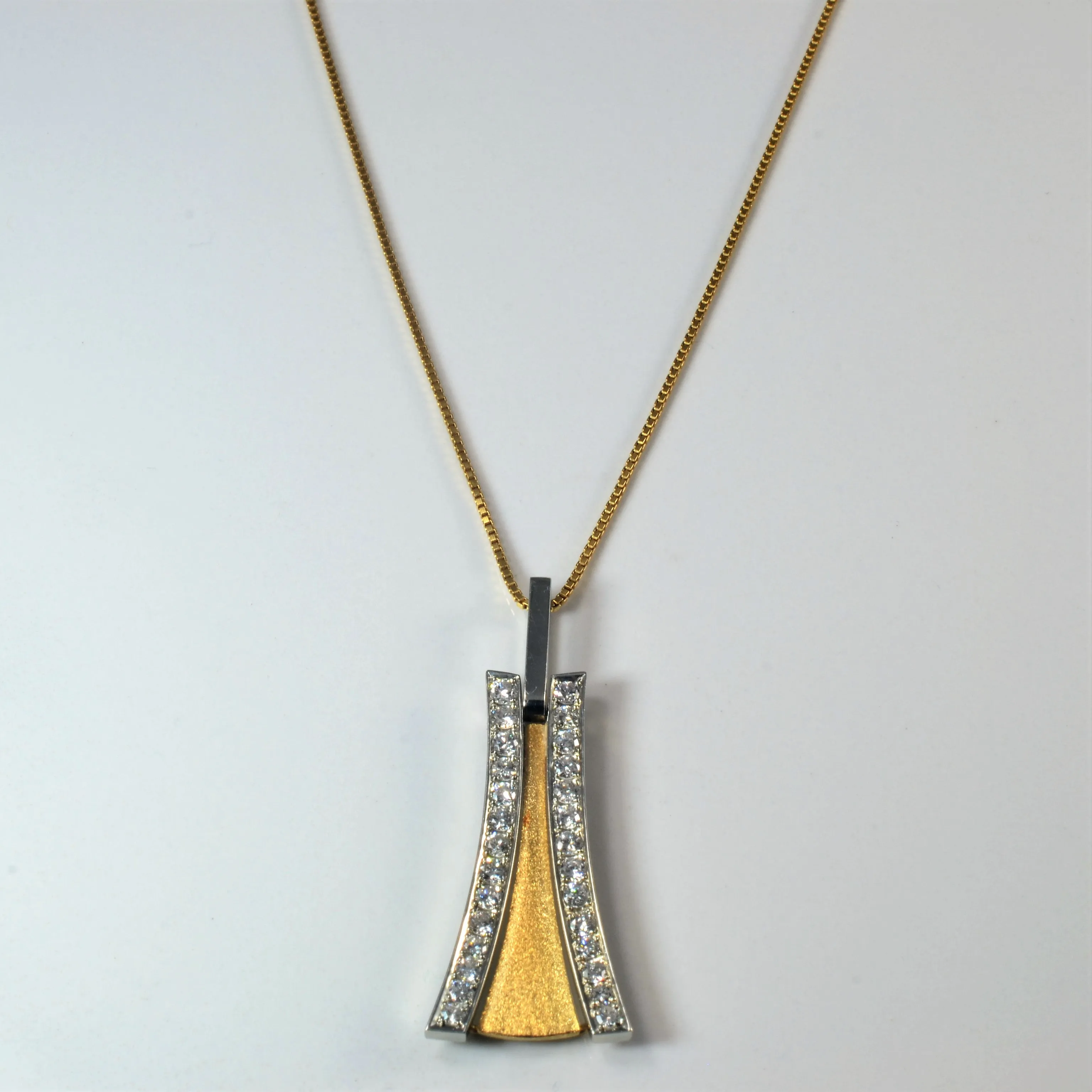 Diamond Flare Necklace | 0.98ctw | 18" | Bright Detail Stunning Finish