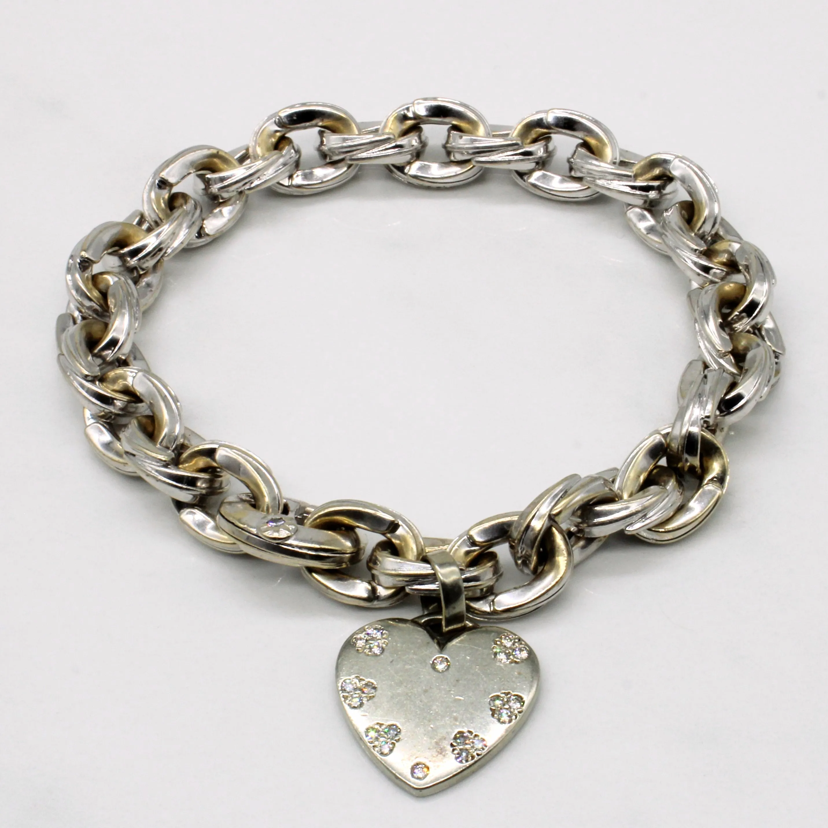Diamond Heart Bracelet | 0.21ctw | 8" | Perfect Accessory