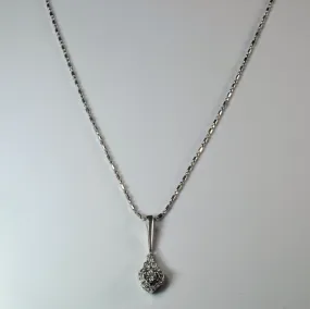 Special Gift Precious Accent Diamond Heart Drop Necklace | 0.31ctw | 15" |