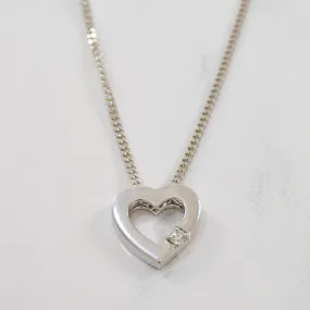 Chic Line Diamond Heart Necklace | 0.05ct | 18" |