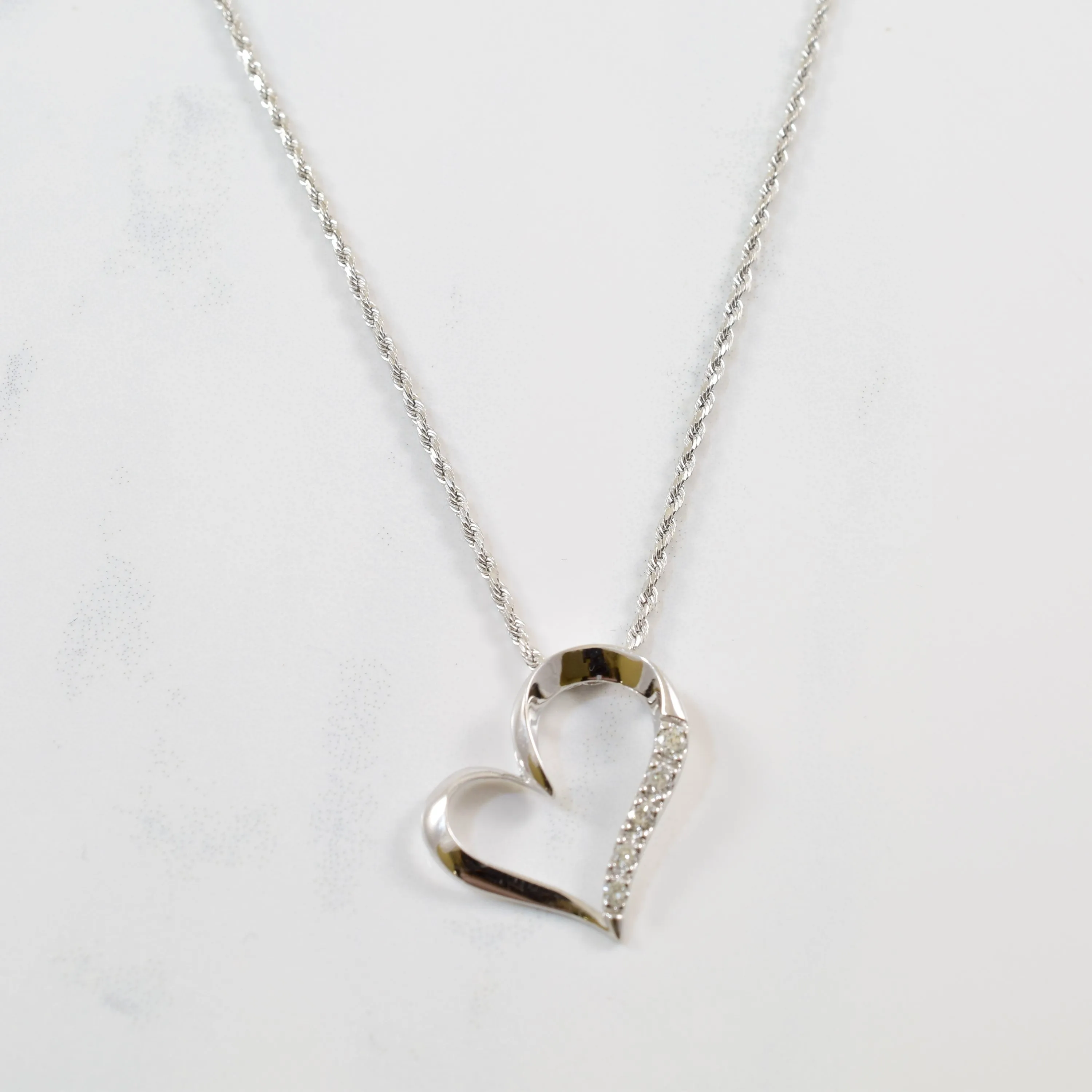Easy Match Diamond Heart Necklace | 0.10ctw | 18" |