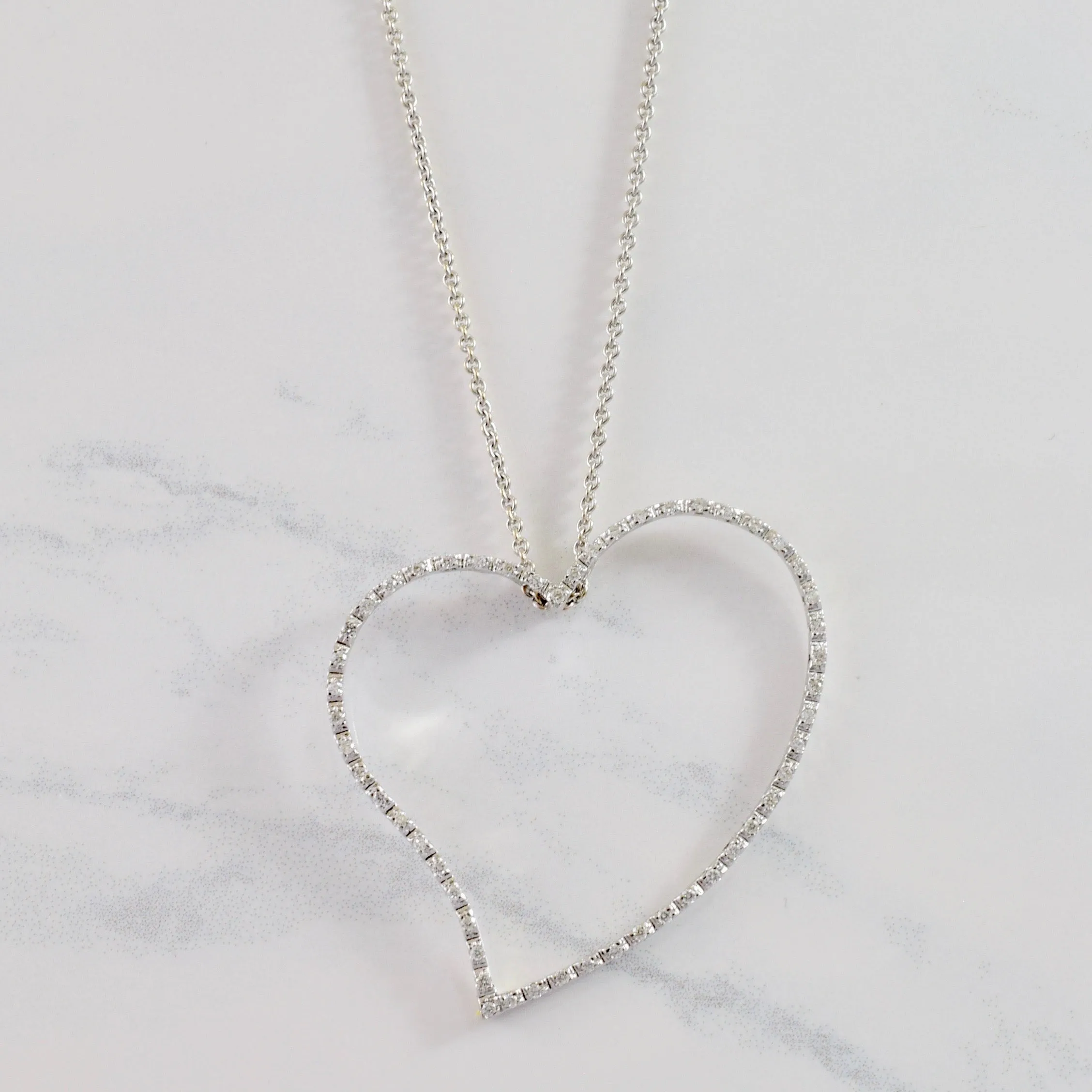 Diamond Heart Pendant | 0.42 ctw SZ 16" | Graceful Flow