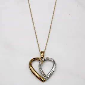 Trendy Appeal Refined Piece Diamond Heart Pendant & Necklace | 0.06ctw | 18" |