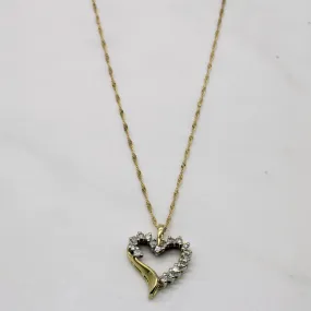 Diamond Heart Pendant & Necklace | 0.34ctw | 20" | Glamorous Craft True Elegance