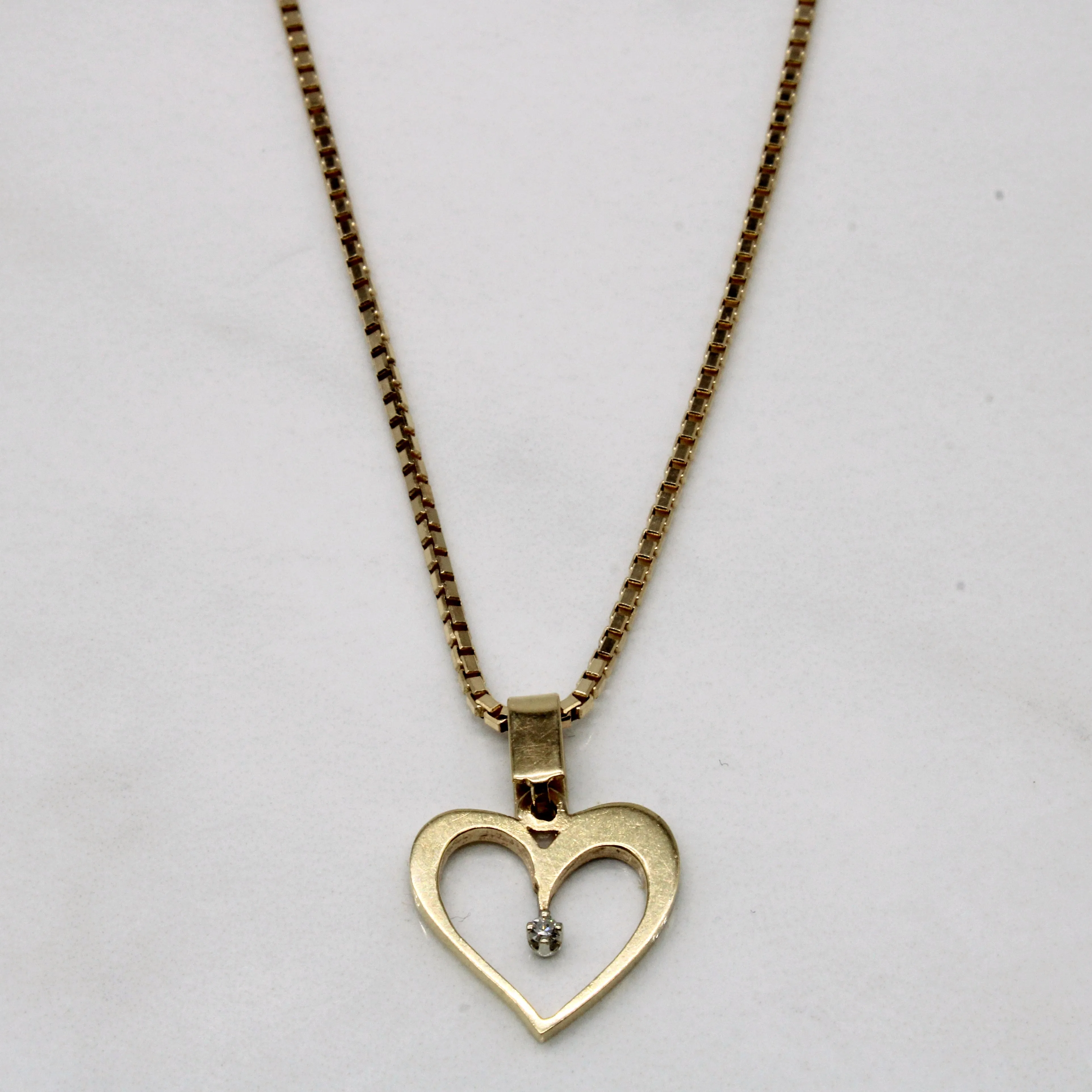Diamond Heart Pendant Necklace | 0.01ct | 20" | Classic Detailing Chic Appeal