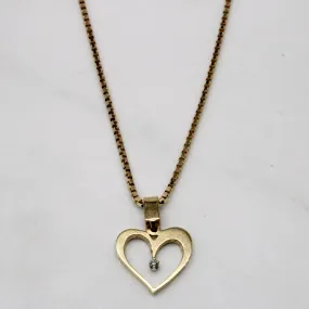 Diamond Heart Pendant Necklace | 0.01ct | 20" | Classic Detailing Chic Appeal