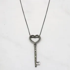Diamond Heart Shaped Key Necklace | 0.18ctw | 18" | Classic Form