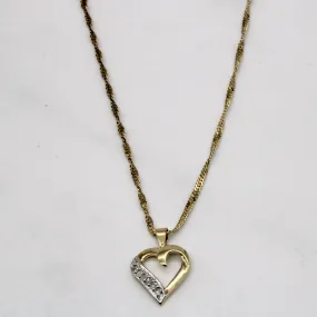 Handcrafted Finish Diamond Heart Shaped Necklace | 0.04ctw | 18" |