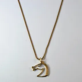 Vogue Accent Diamond Horse Necklace | 0.01ct | 17" |