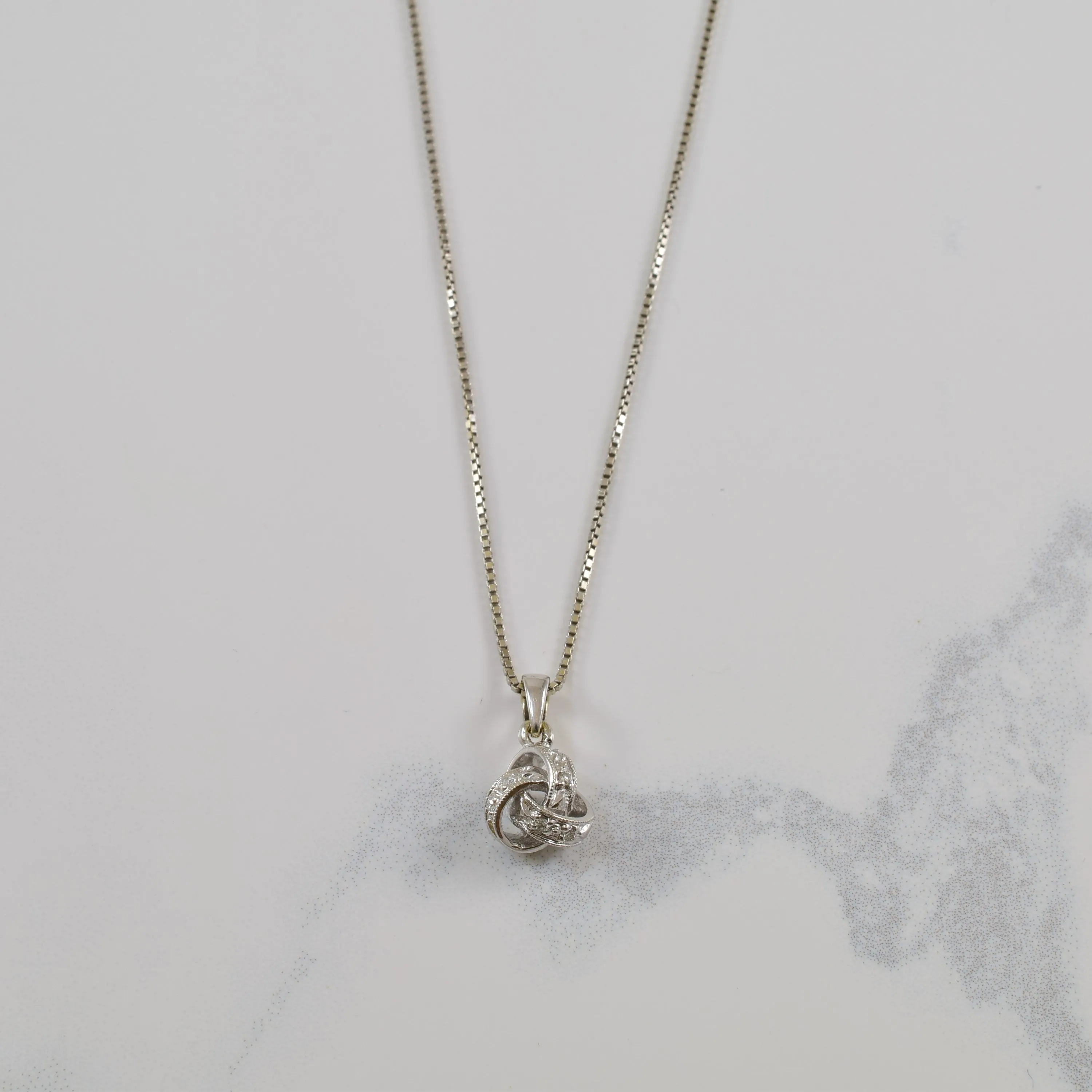 Diamond Infinity Love Knot Necklace | 0.03ctw | 18" | Glamorous Gem Stunning Accent